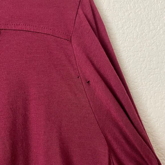 Cuyana Top Womens Medium Red Pima Cotton Modal Knit Pajama Shirt Loungewear - Picture 12 of 13